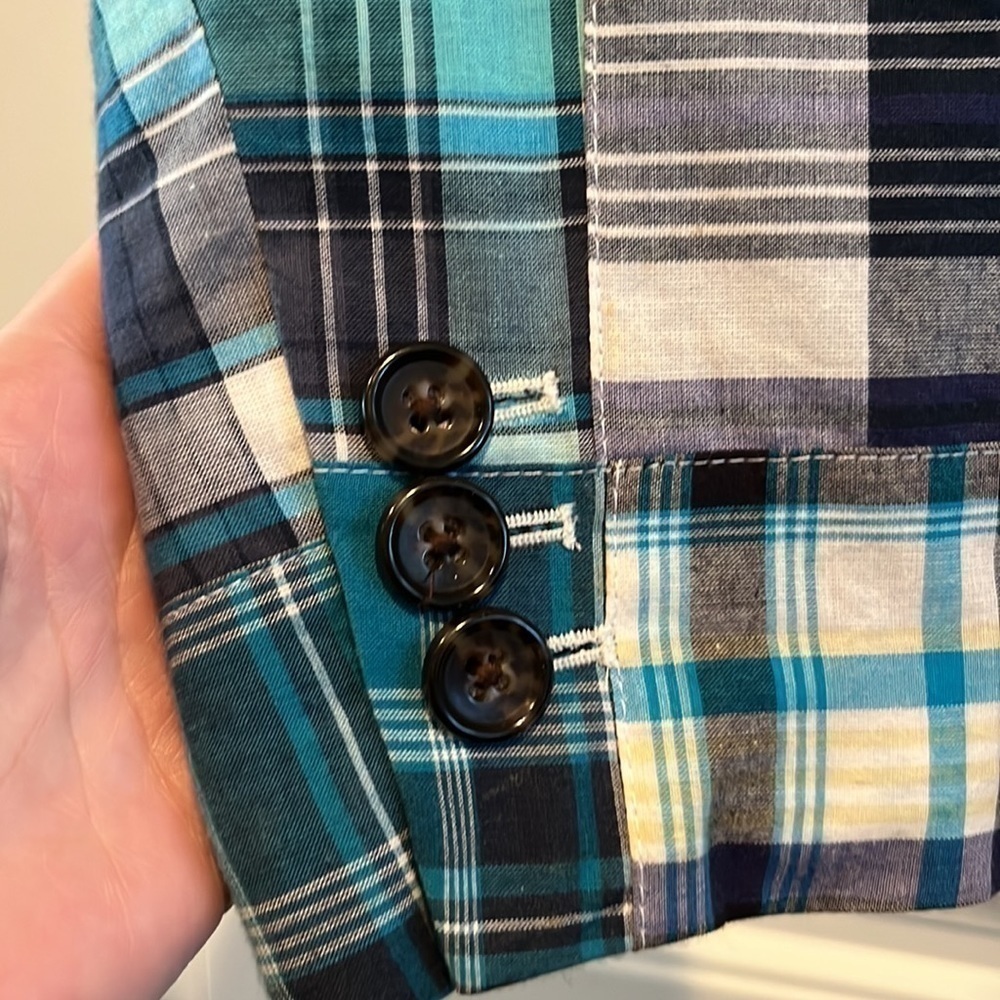 Talbots Blue Cotton Patchwork Plaid Academic Prep… - image 4